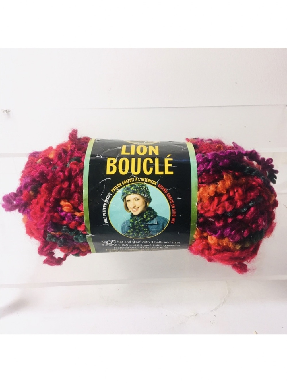 Lion Brand Boucle Yarn Popsicle Color 212 Lot 52928 Red Multicolor 6 Super Bulky